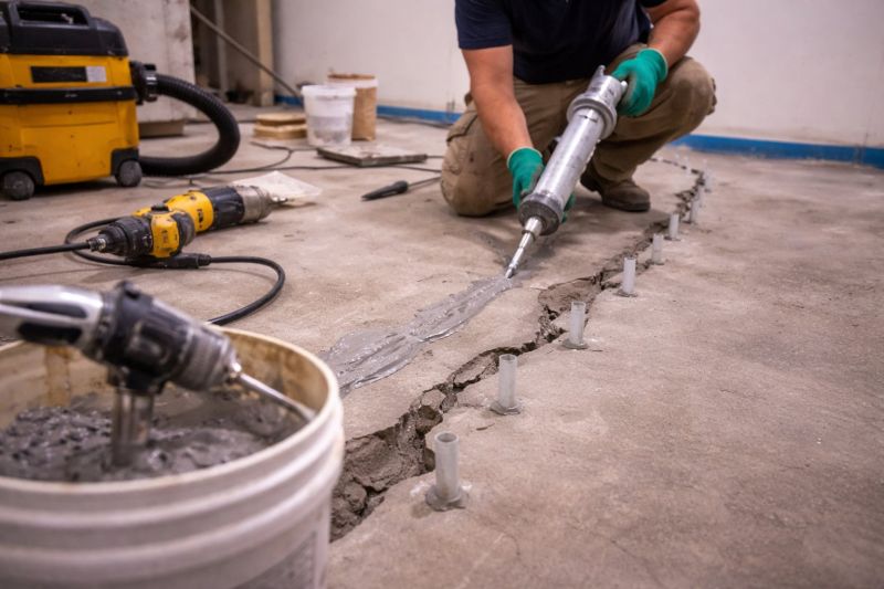 Cracked Basement Floor Repair in Volusia County, FL