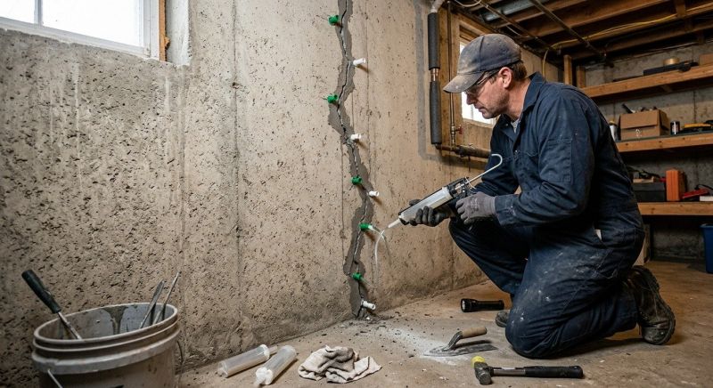 Cracked Basement Floor Repair in Volusia County, FL
